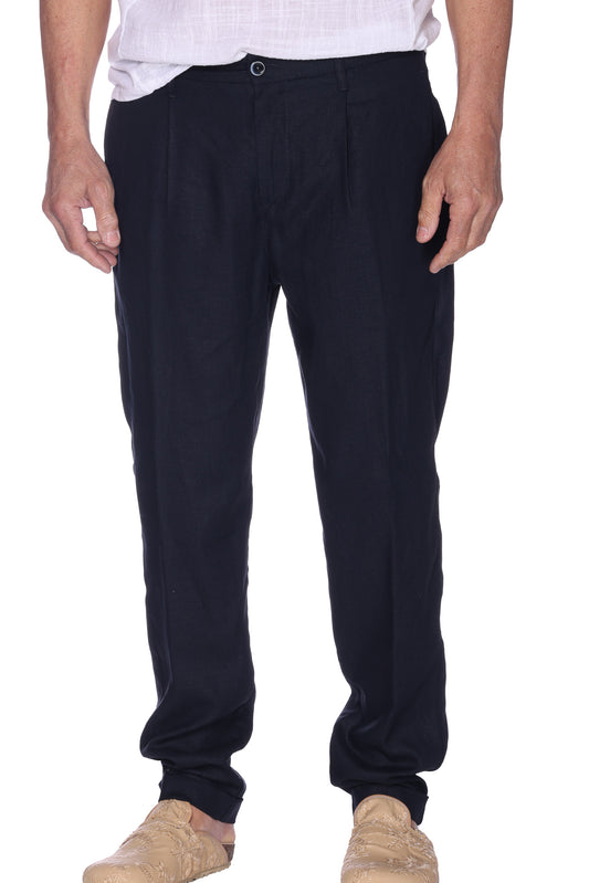 Pantalone Misto Lino Blu Altatensione