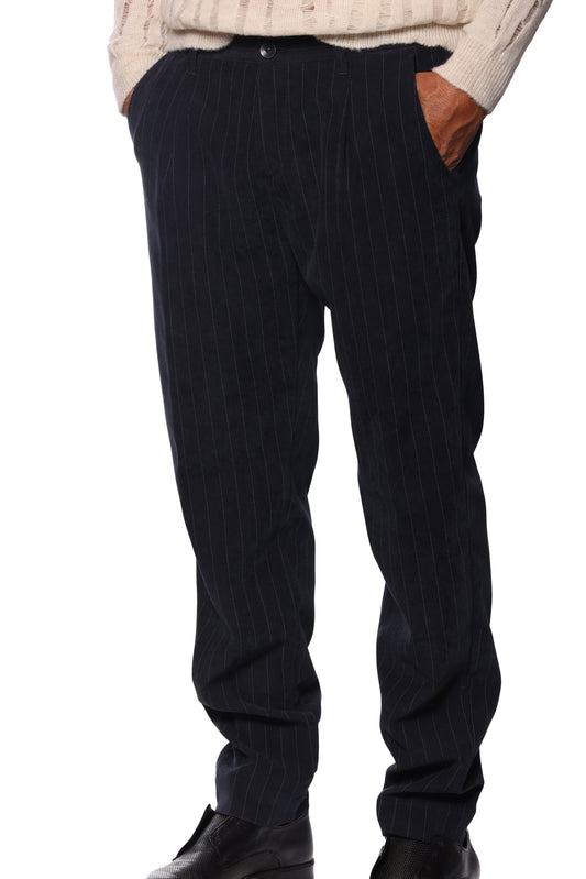 Pantalone Gessato Velluto Altatensione