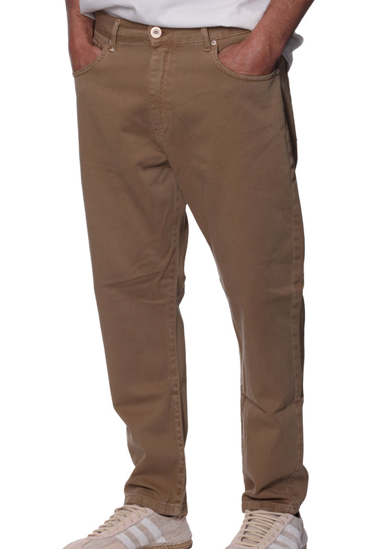 Pantalone Carrot Drill Cammello Berna