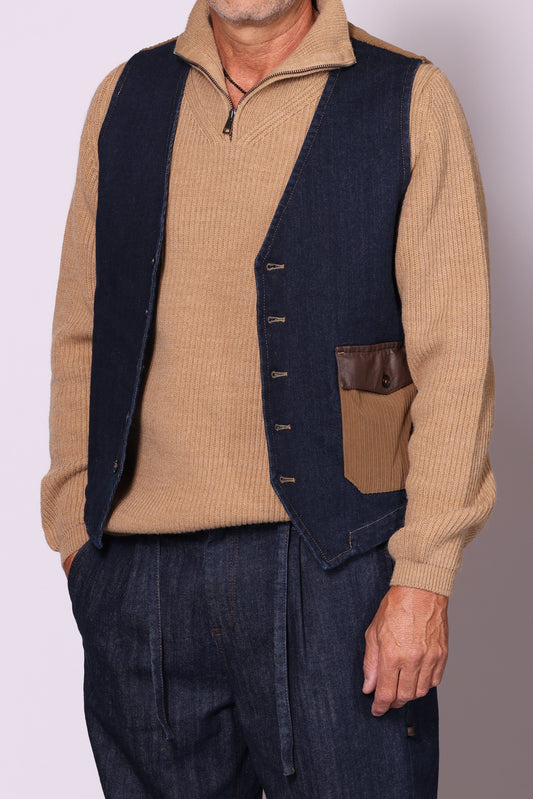 Gilet Berna Denim Velluto