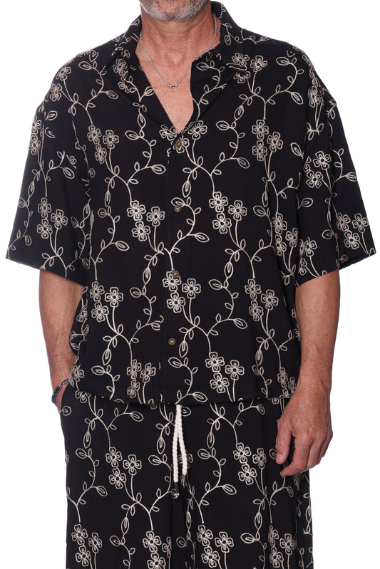 Camicia Ricamo Fiori Berna