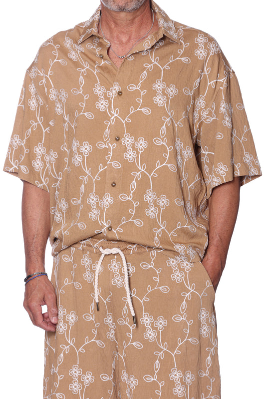 Camicia Ricamo Fiori Berna